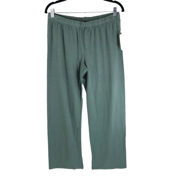 PJ Salvage Womens Pajama Lounge Pants Faux Button Fly Green M - Picture 1 of 3